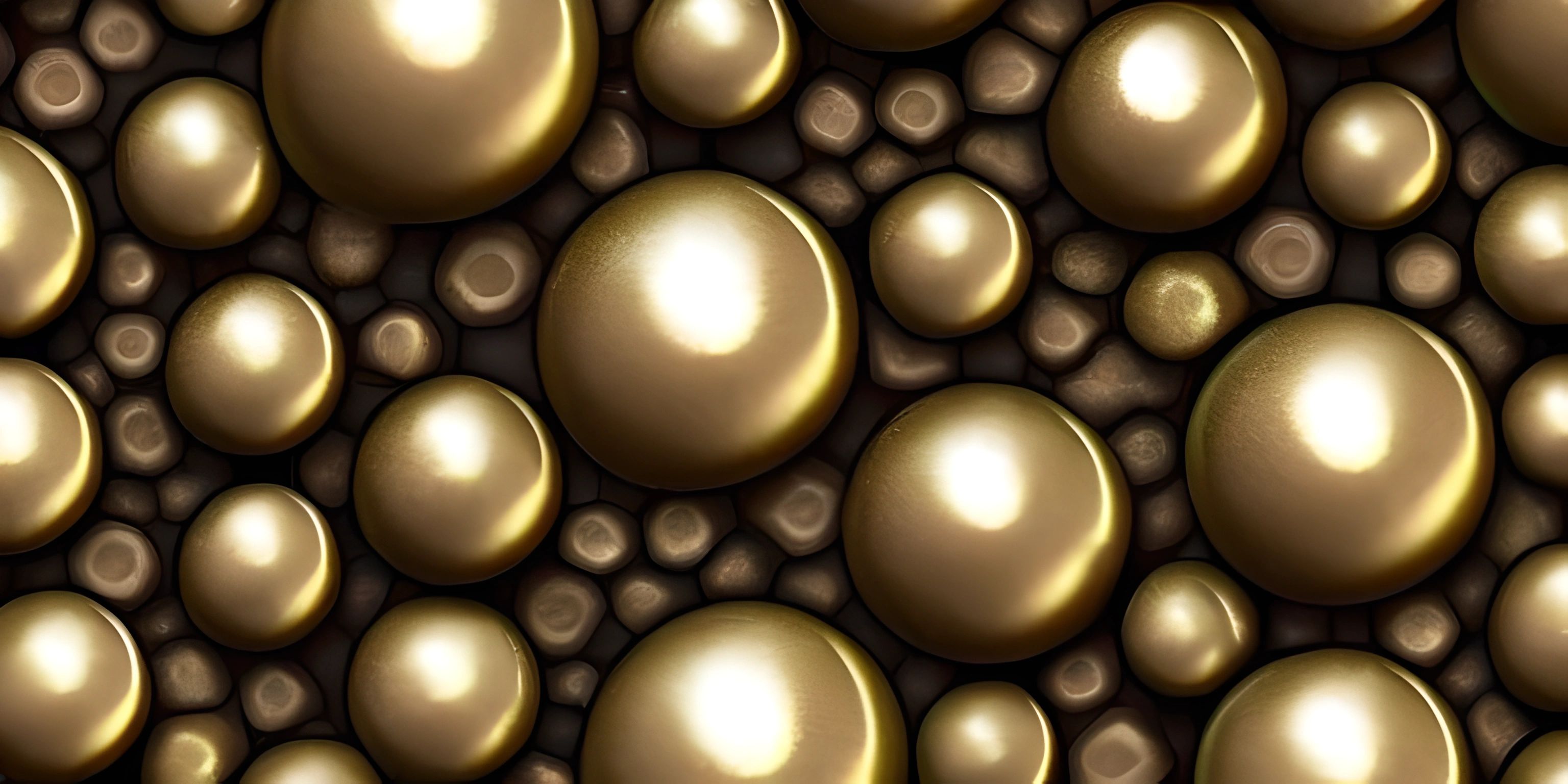 a lot of shiny gold eggs laying in a pile on top of each other of a black background