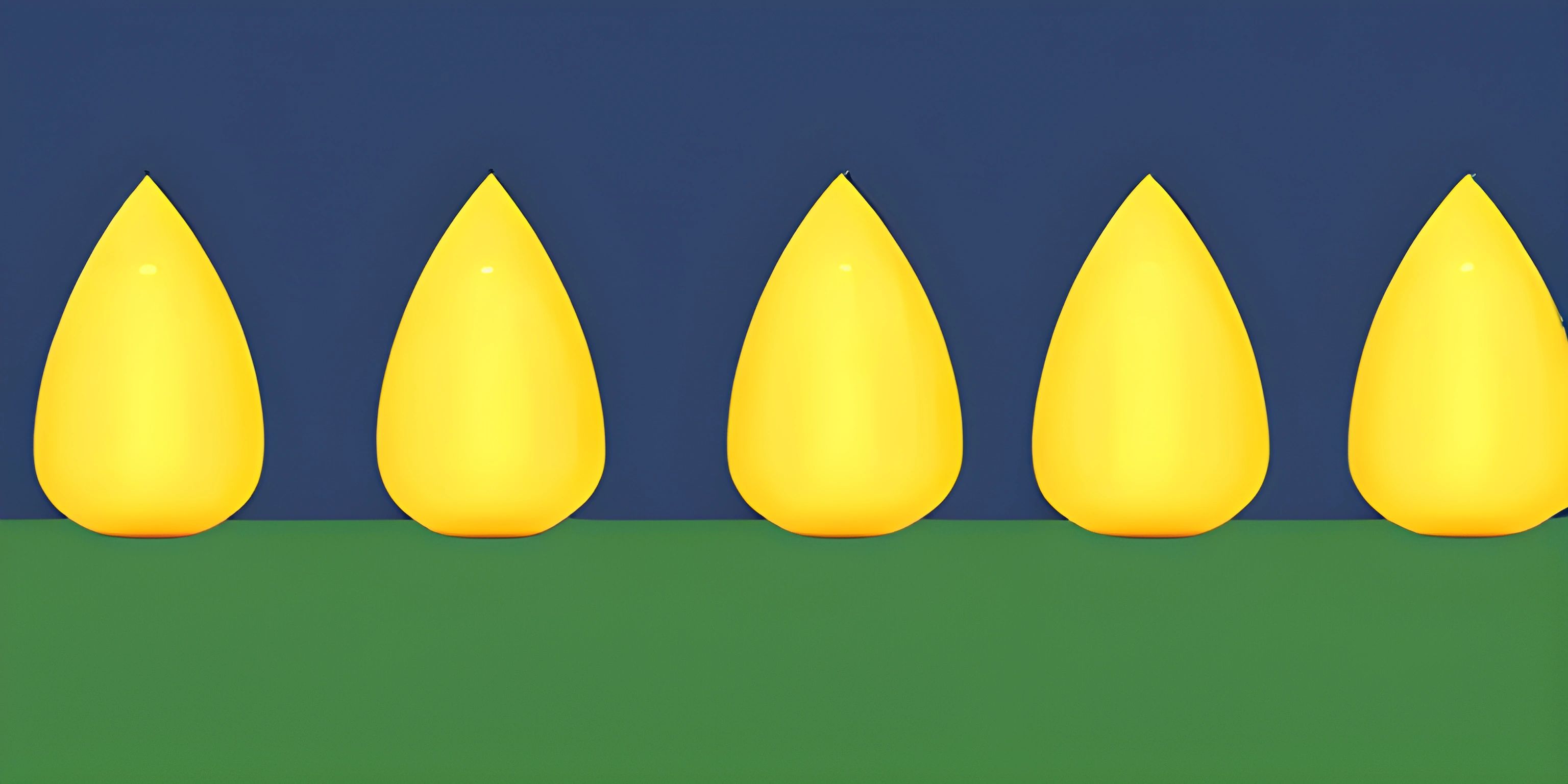 a group of candles that have light on them with green and blue background in the same room