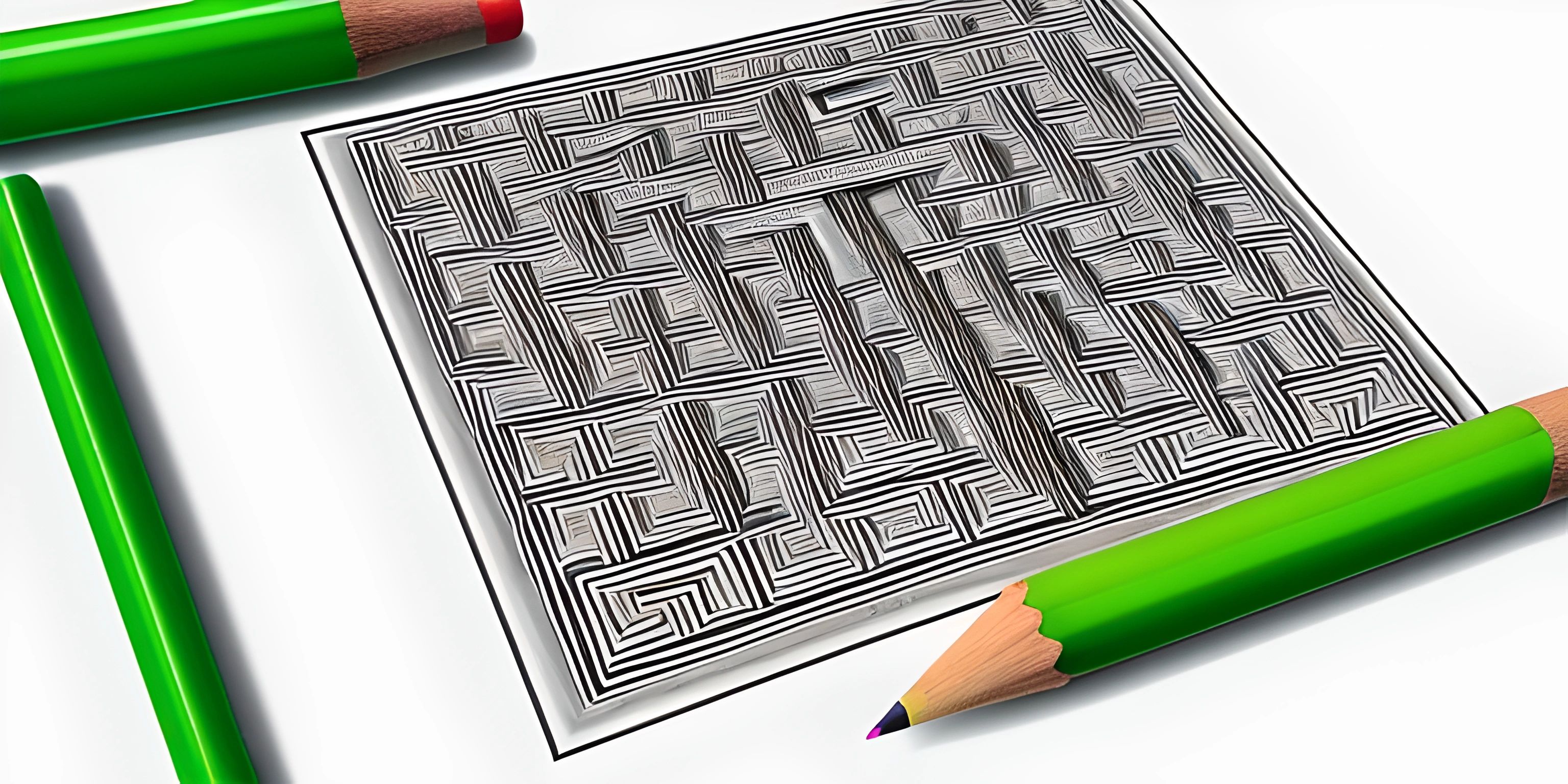 an artistic pencil drawing of a maze with black lines and dots on a white sheet