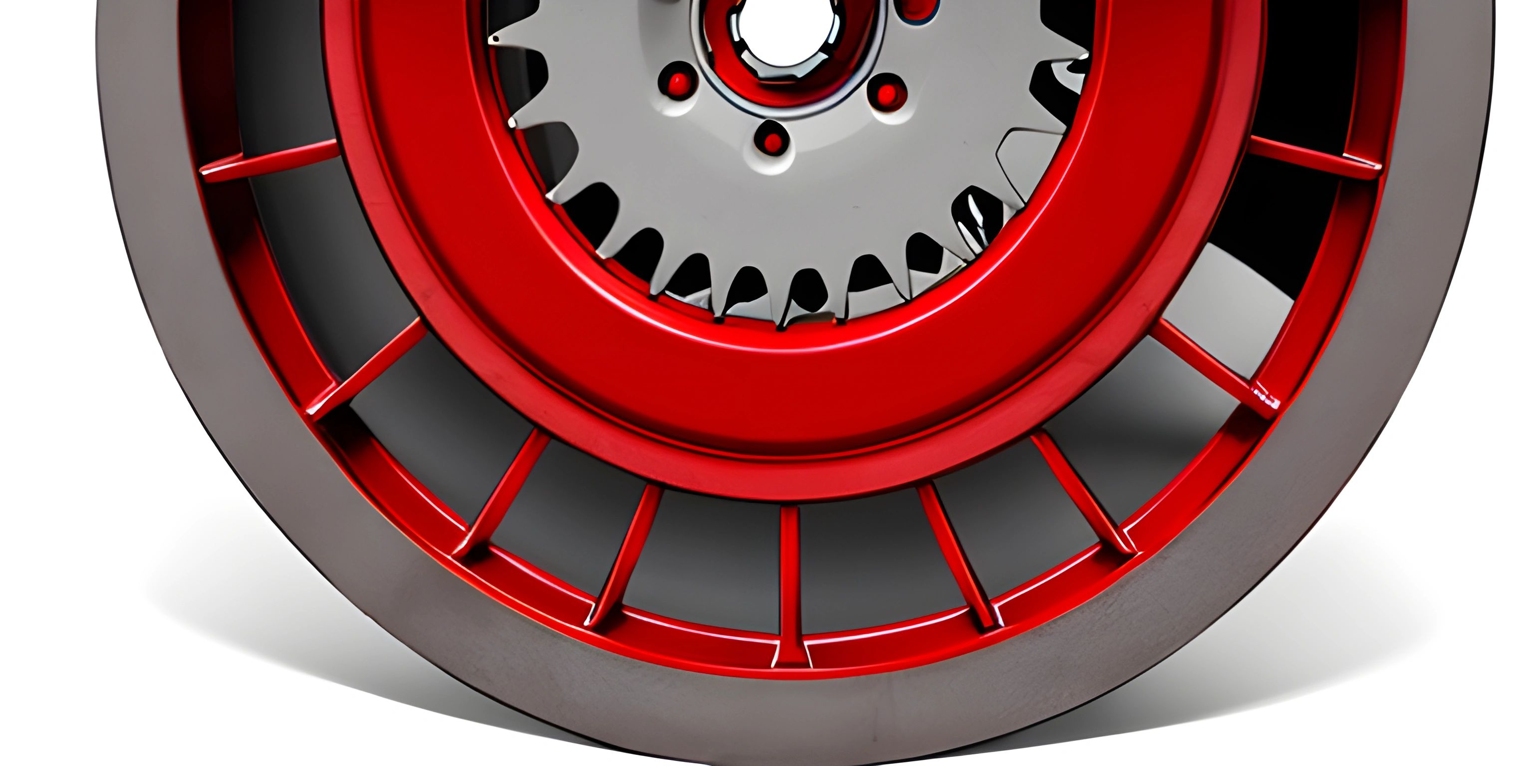 the front wheel of a vehicle has spokes on it for protection on the tires