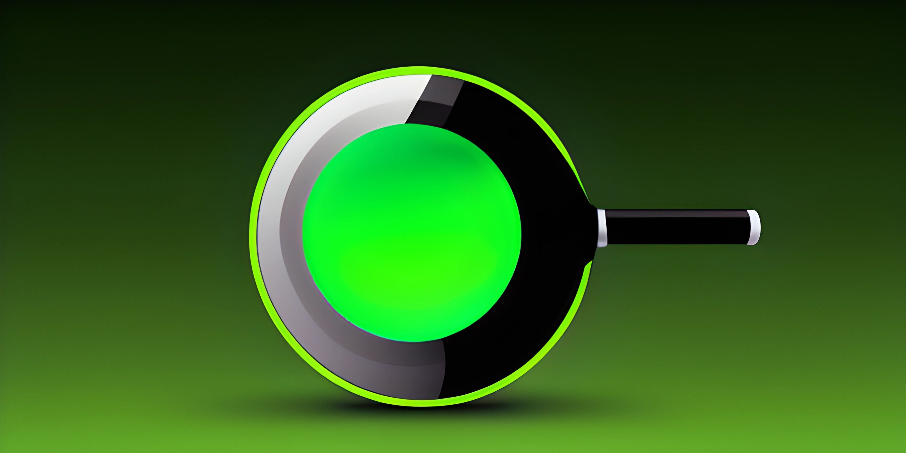 a green button is shown on a dark background that shows a circular structure with a black base