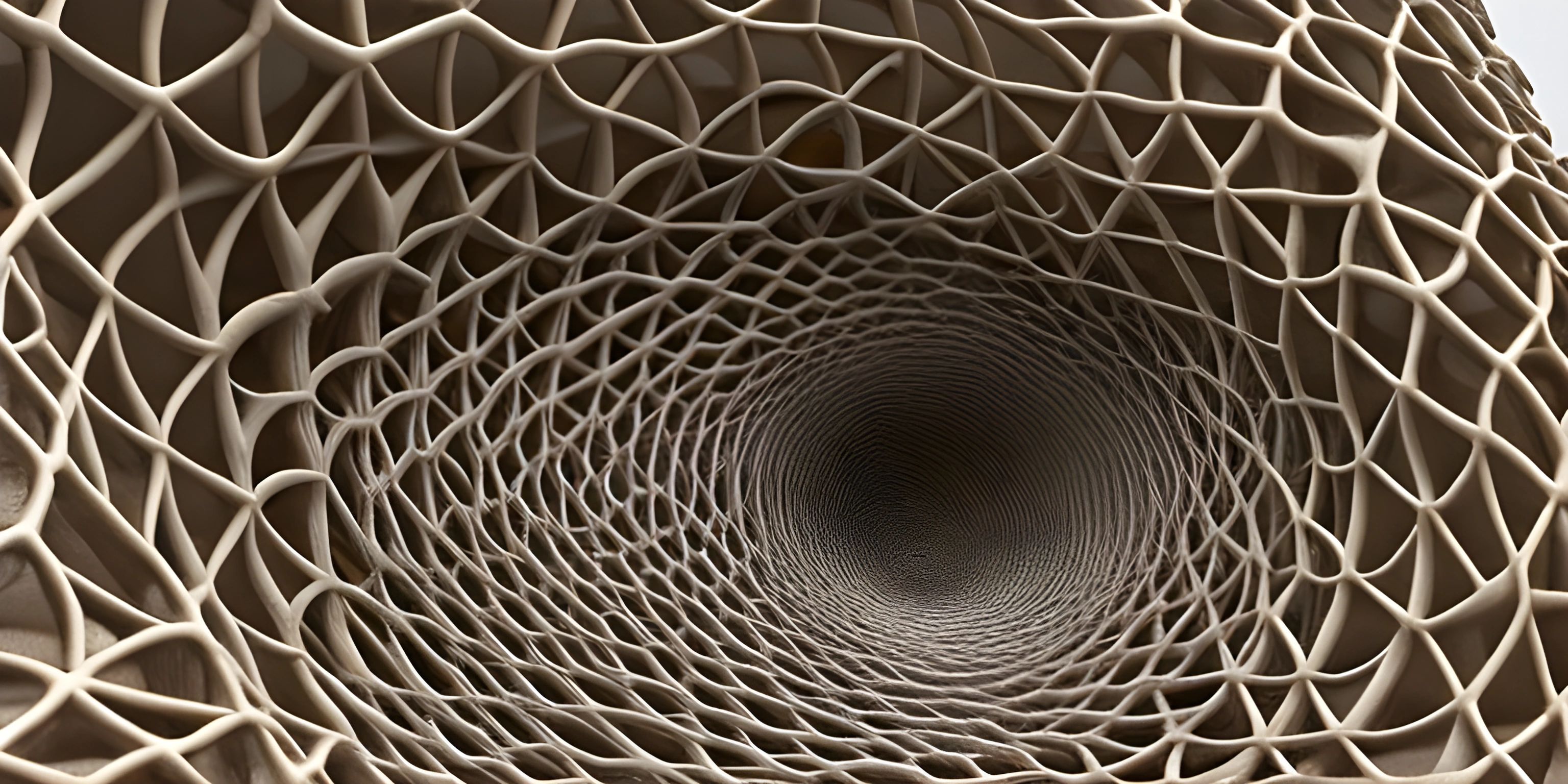 a large circular structure in concrete that looks like a spiral design with two arrows sticking out of it