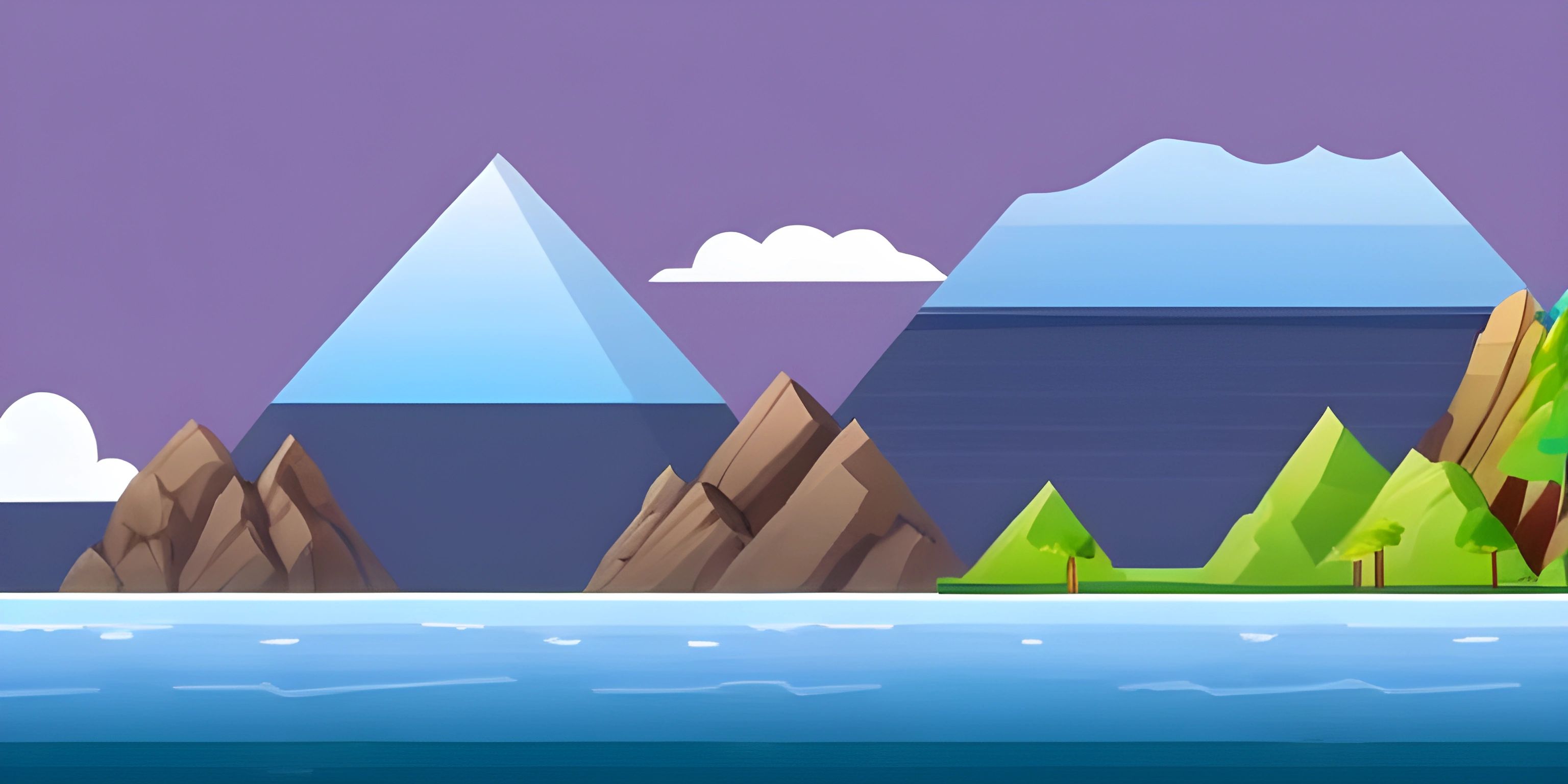 the mountains and lake are in this animated scene from the cartoon video game the simpsons