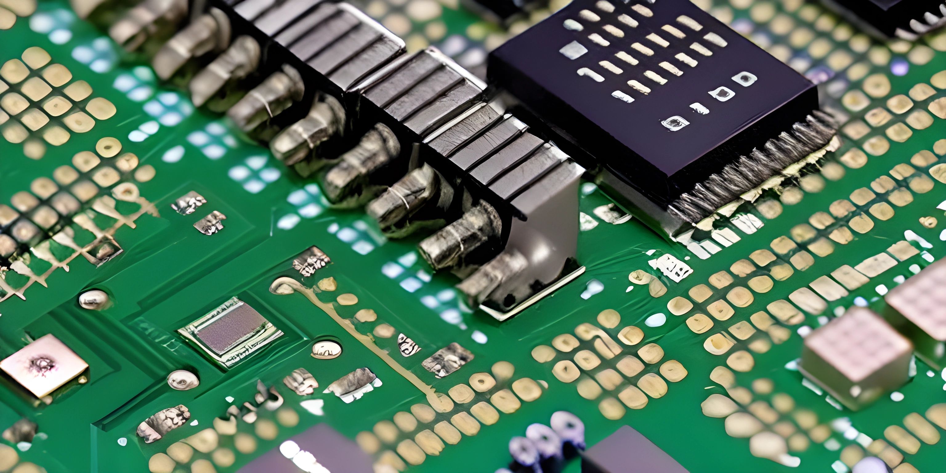 there is a closeup of a computer motherboard showing the components and colors on the board