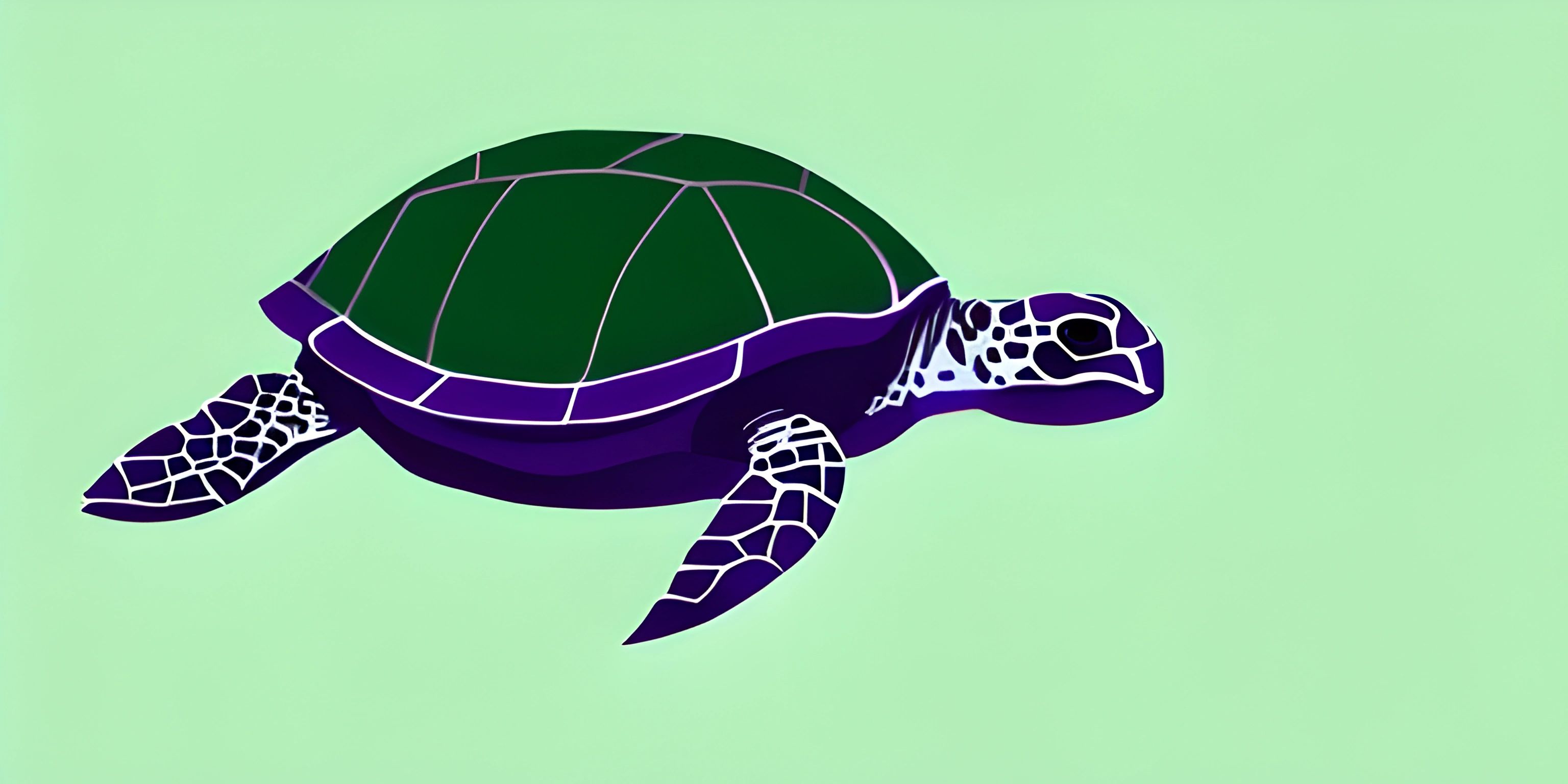 the turtle is made out of paper on the green ground with a blue sky in the background