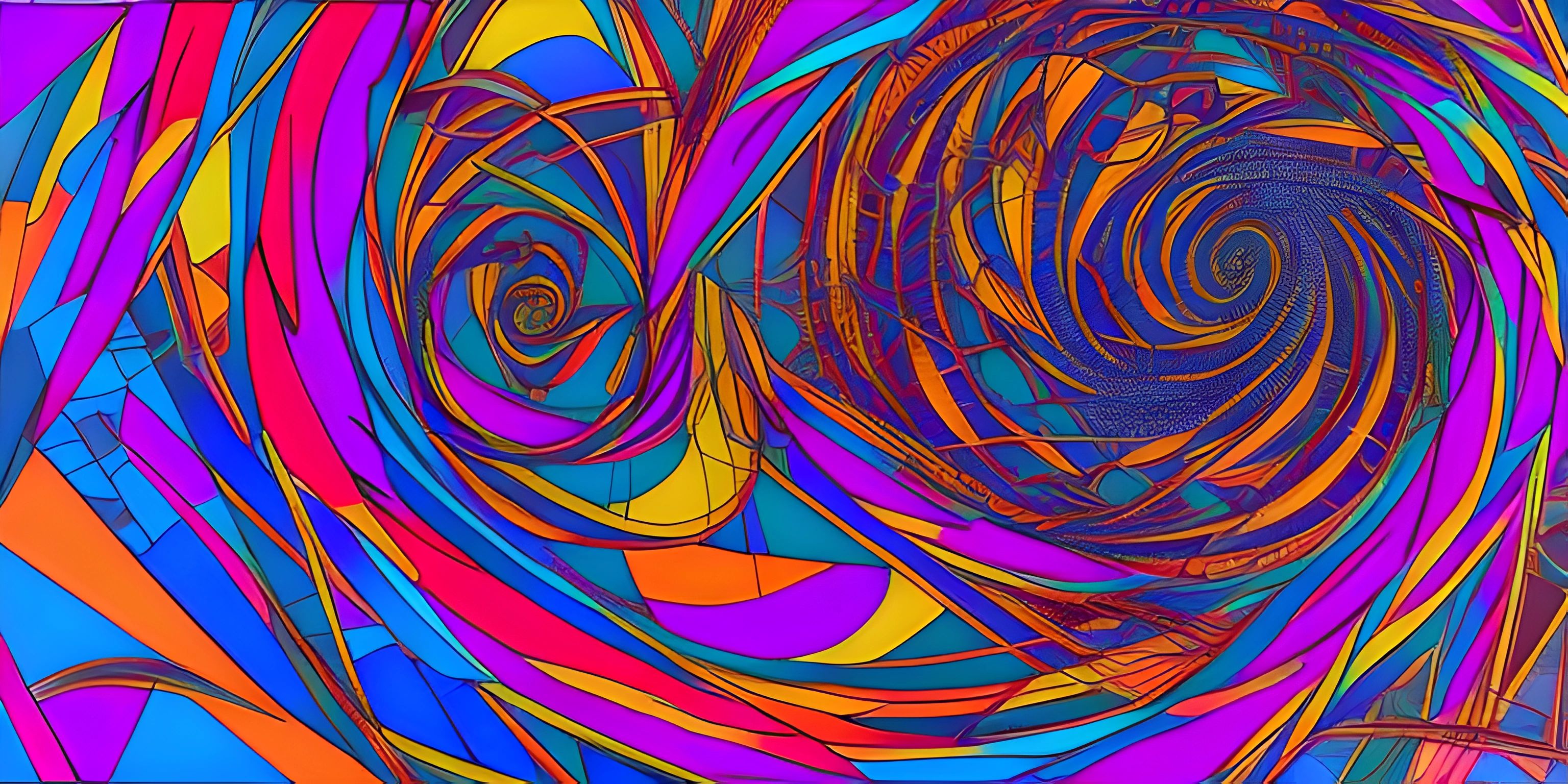 multicolored art with a very unique shape and a circle in the center of the image