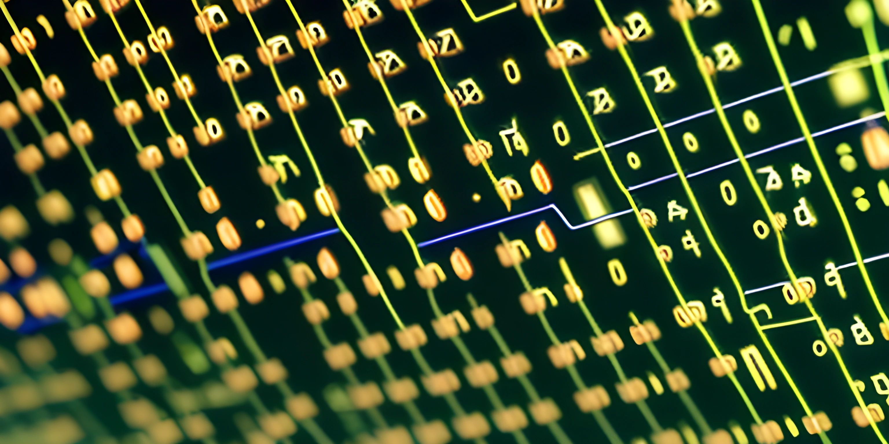 close up of data code showing a positive and negative sign, like a digital information system