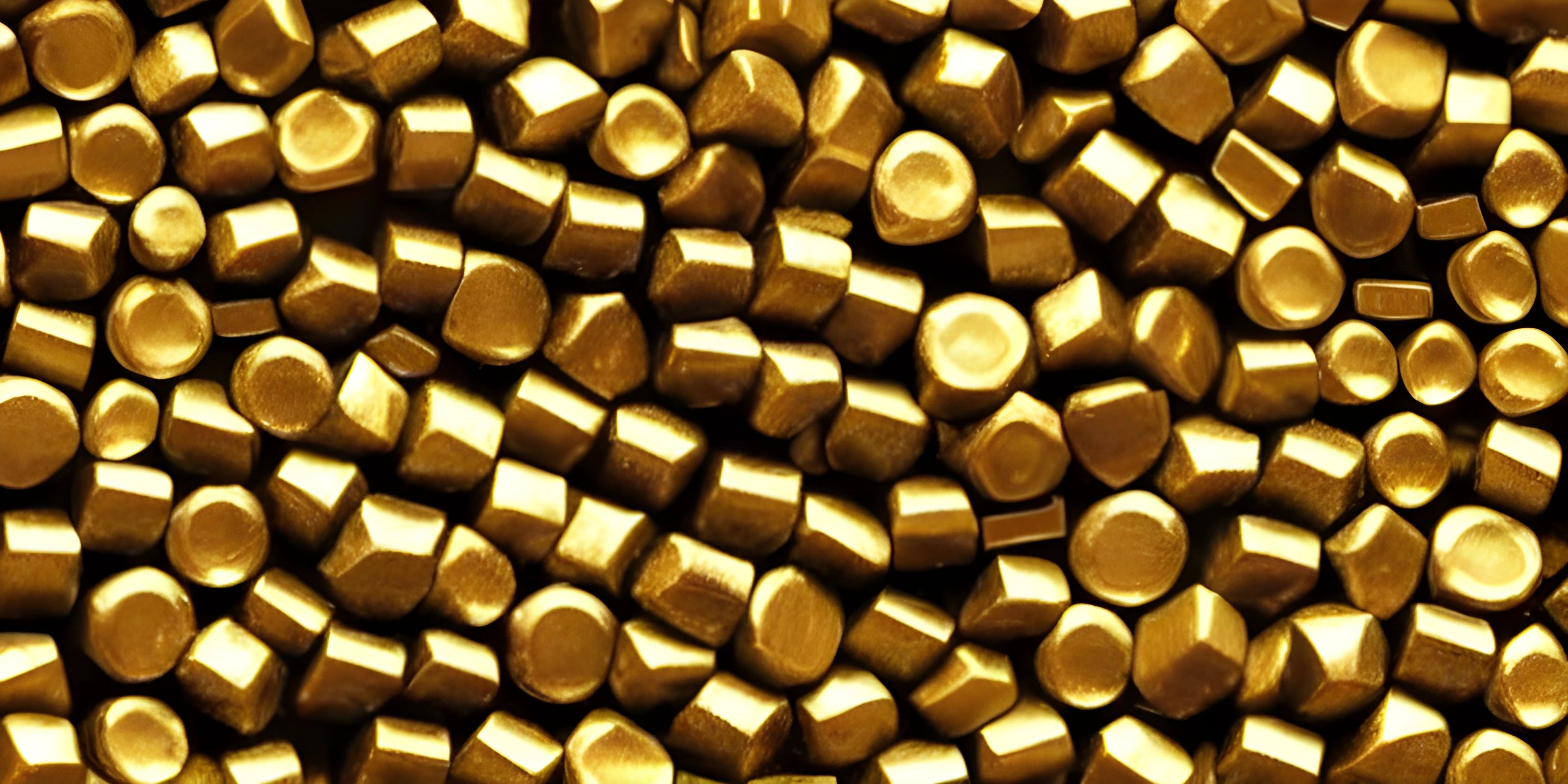 a closeup of several metal beads with gold paint on them, in a picture