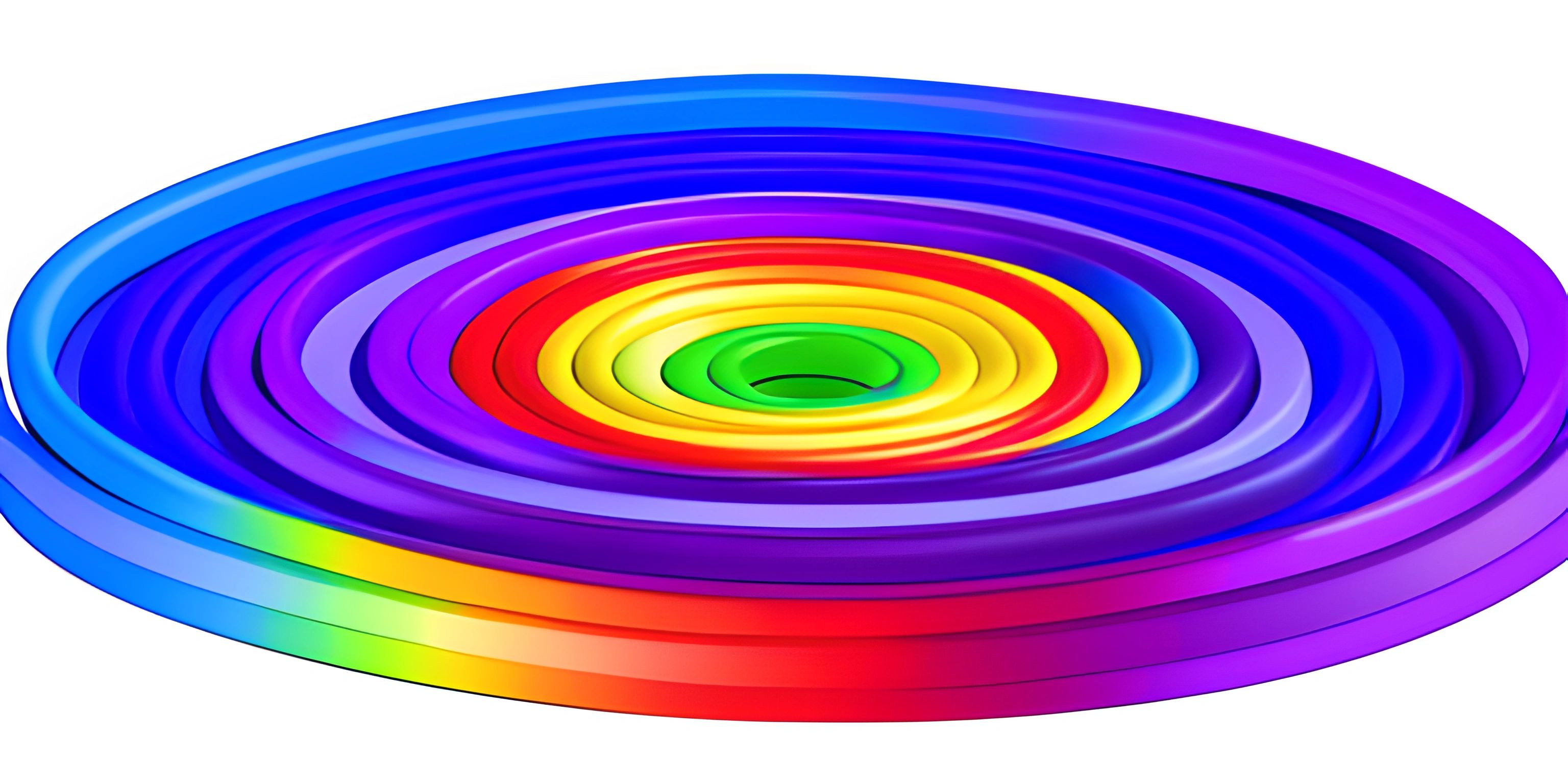 a circular structure, with different colors on it's surface and a green disc in the middle