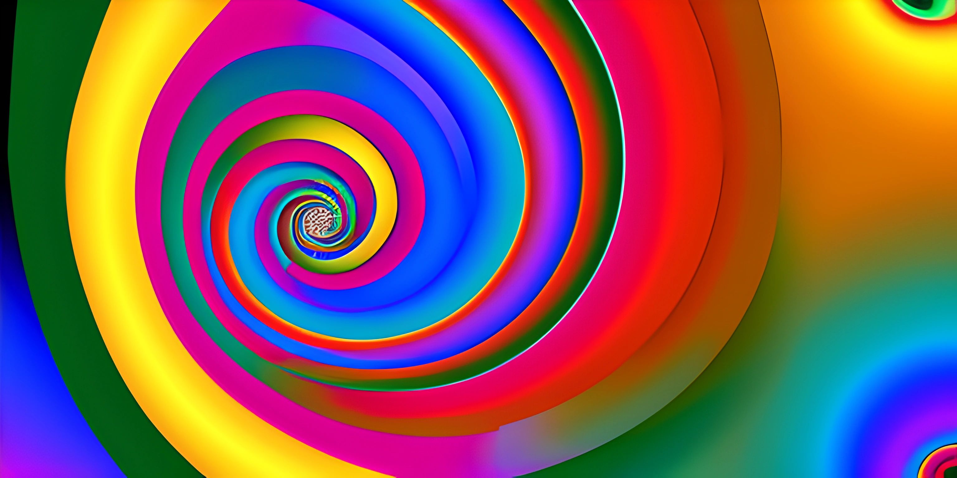 an artistic photo of colorful circles in bright colors taken from within the camera and set on a dark background