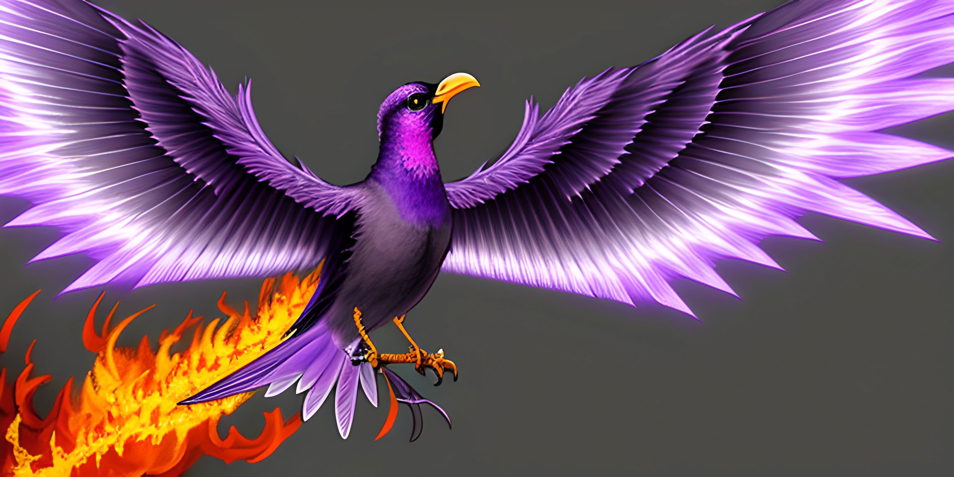 a bird on a bird tree branch with flames coming out of it's talon