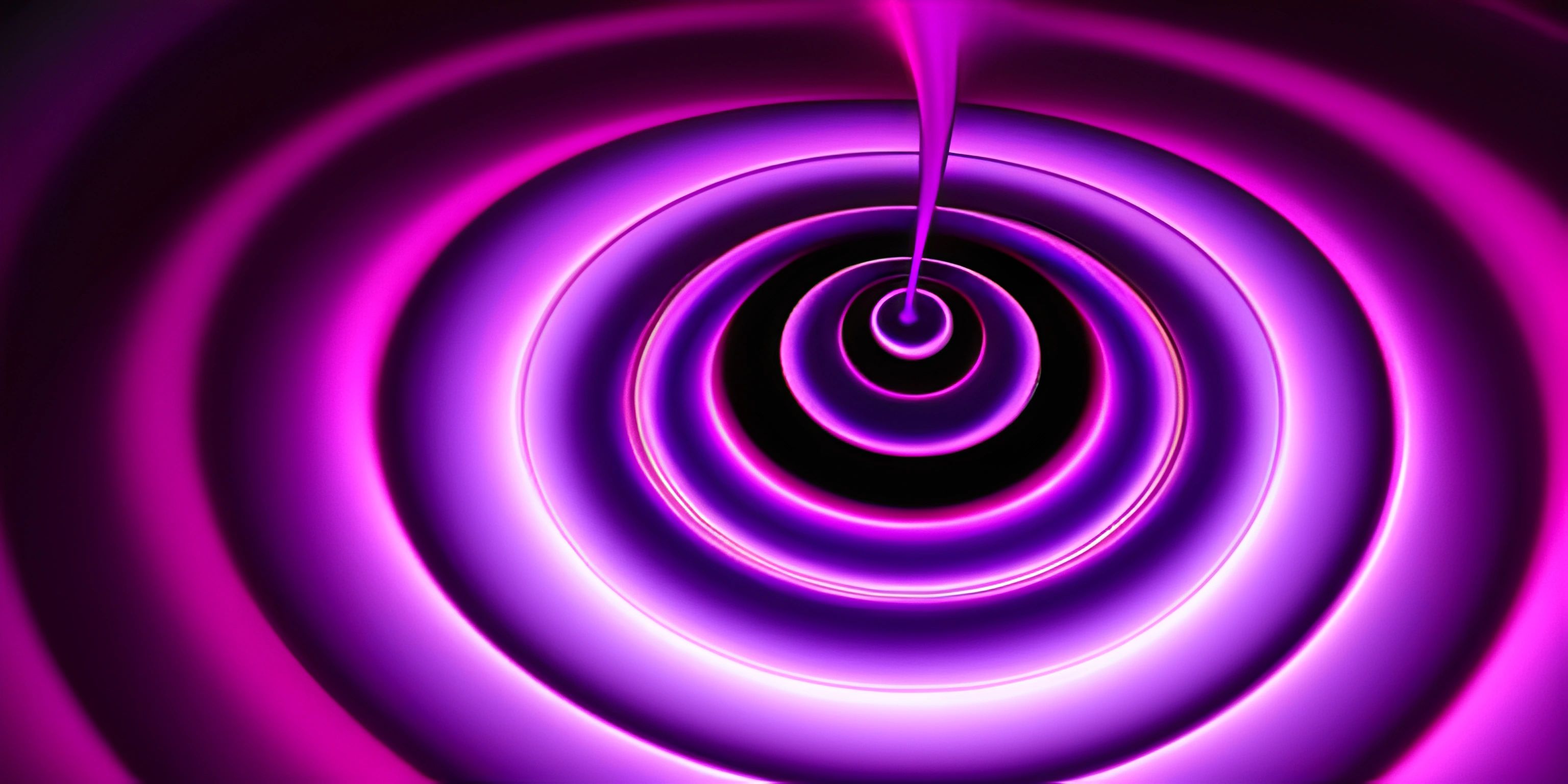 an abstract spiral in the dark with a purple neon light coming out of the center