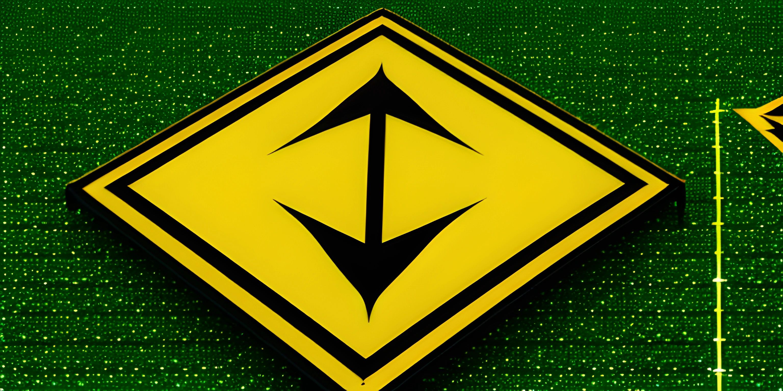 a large sign indicates that an arrow is going right ahead on the road sign on a green background