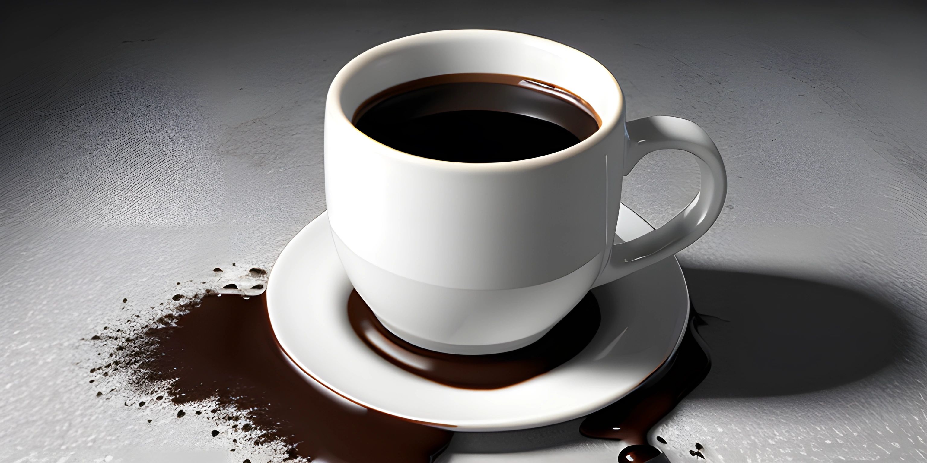 a close up of a cup on a saucer with a substance pouring out of it