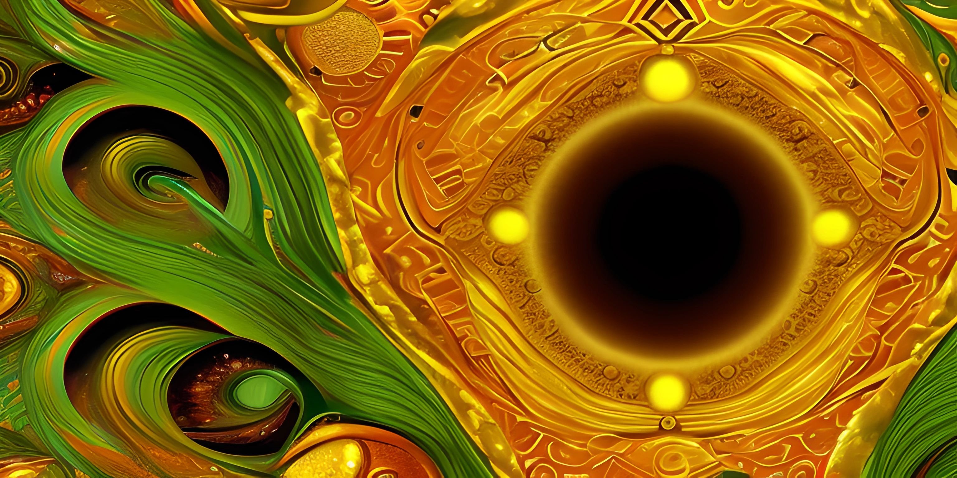 a close up of a fancy artistic background with circles of green and yellow colours in a psychedelic way