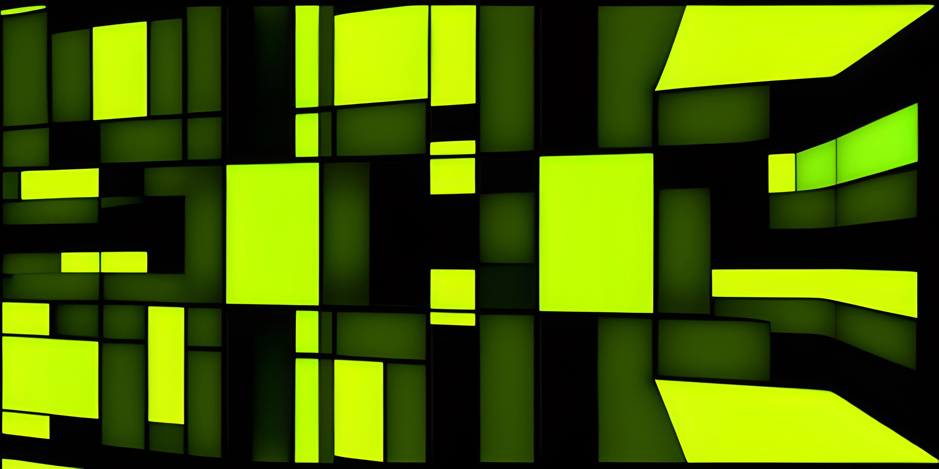 3d abstract pattern of squares green on black background animation of a computer generated illustration of a computer generated design