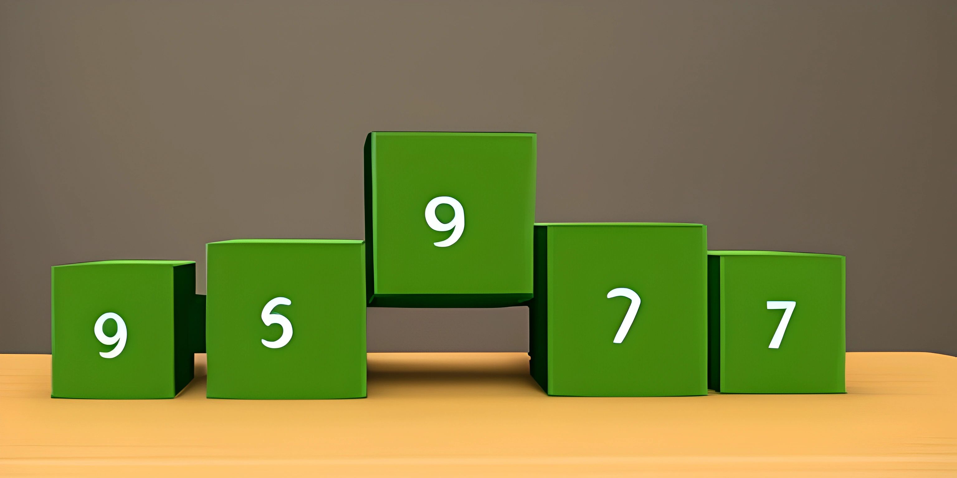 some very cute green cubes on top of a table in front of a brown background