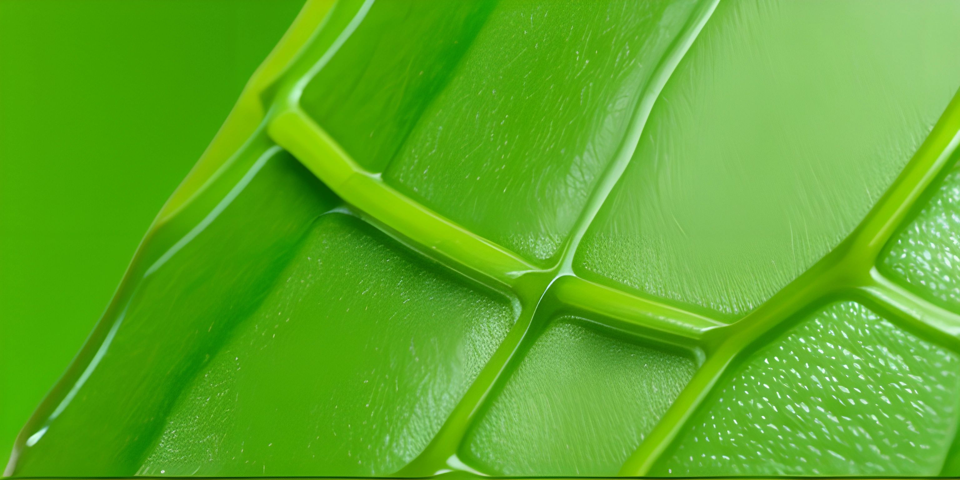 a closeup view of a plant's green leaf skin with water drops on the underside