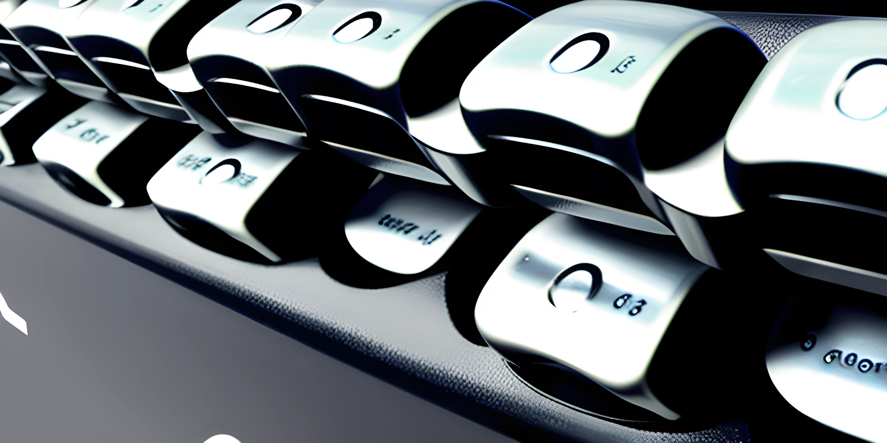 this is a closeup shot of a keyboard that is black and white with a different key styles