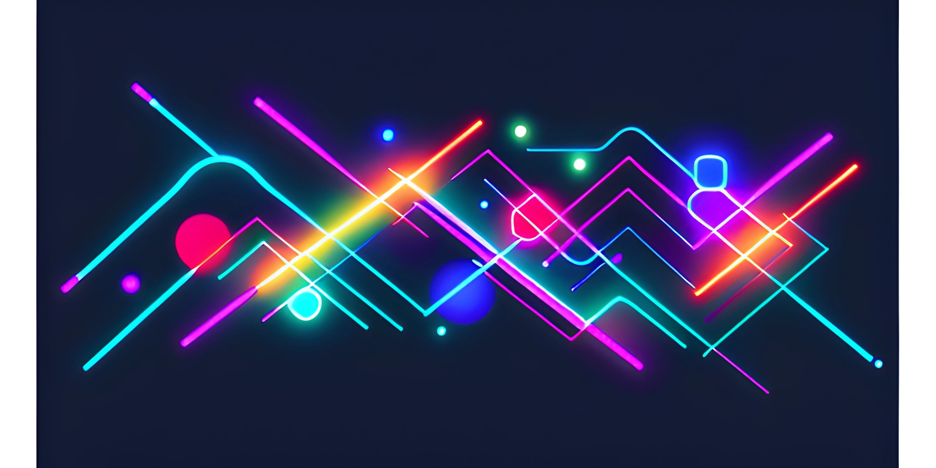 neon abstract shapes and lines, eps eps and png with gradient colors, on black background