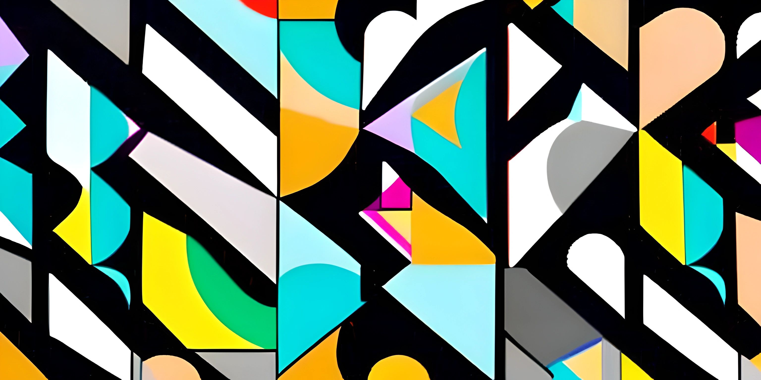 the abstract artwork depicts many colorful shapes on the screen of a phone in various sizes