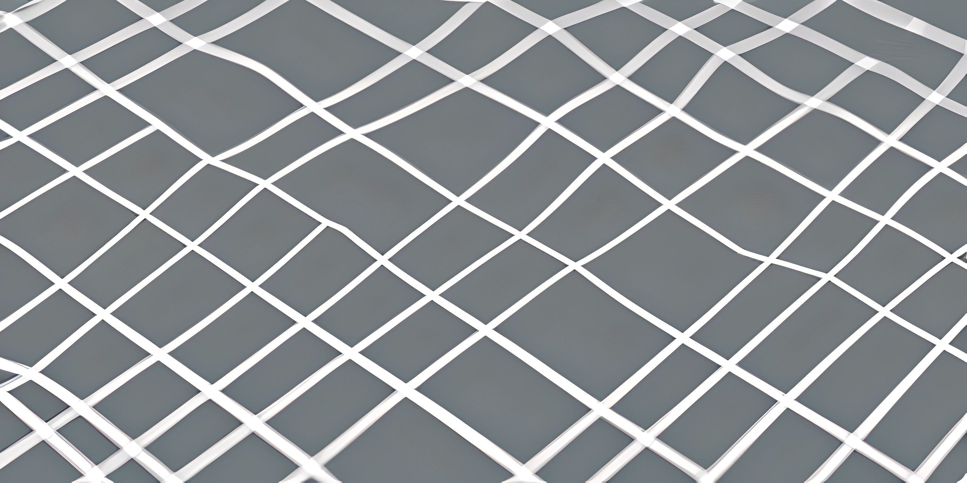 a closeup of the wire fence on top of a gray building with white strips