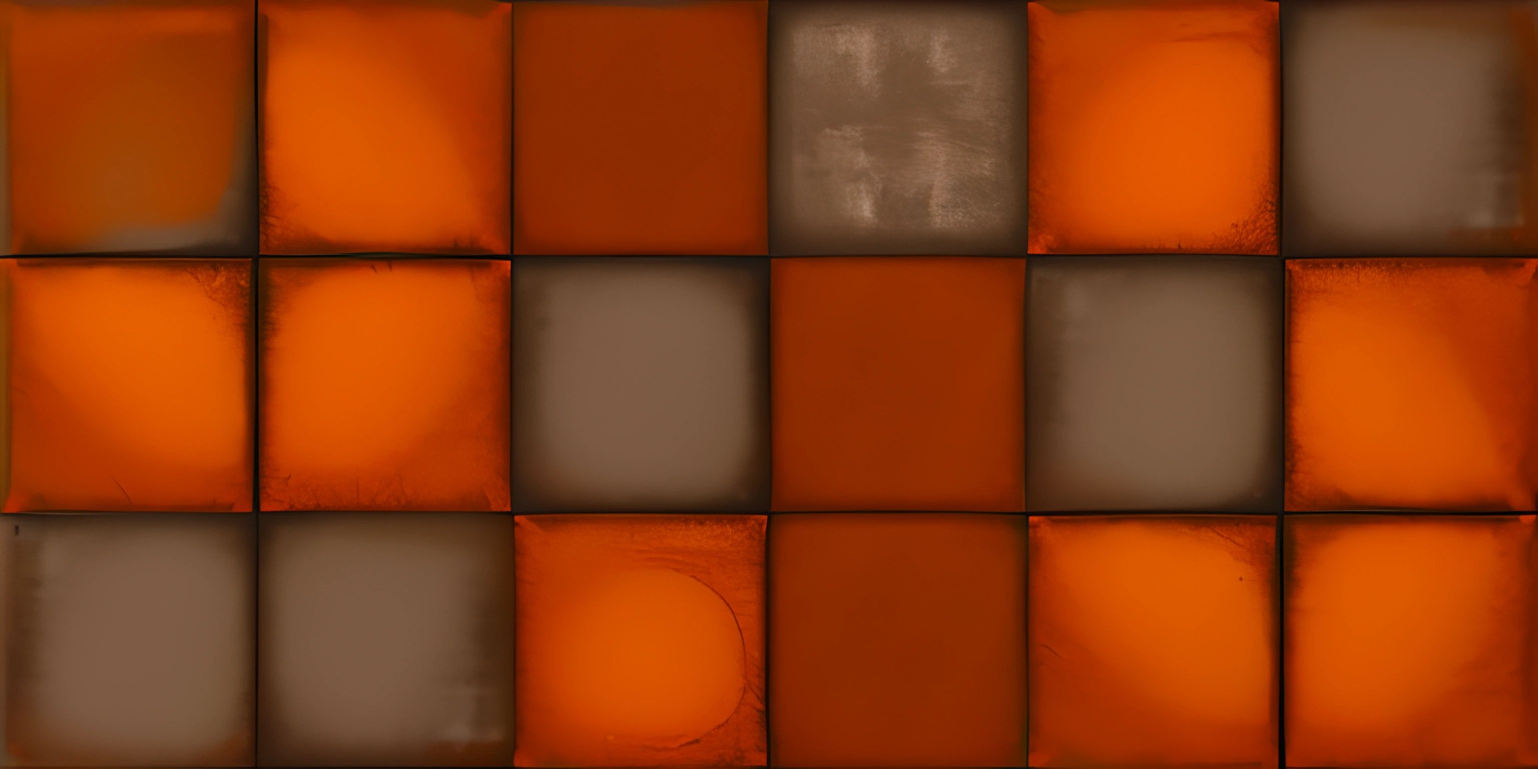 orange squares are in a background that has several different shades of red and white and there is no color in them