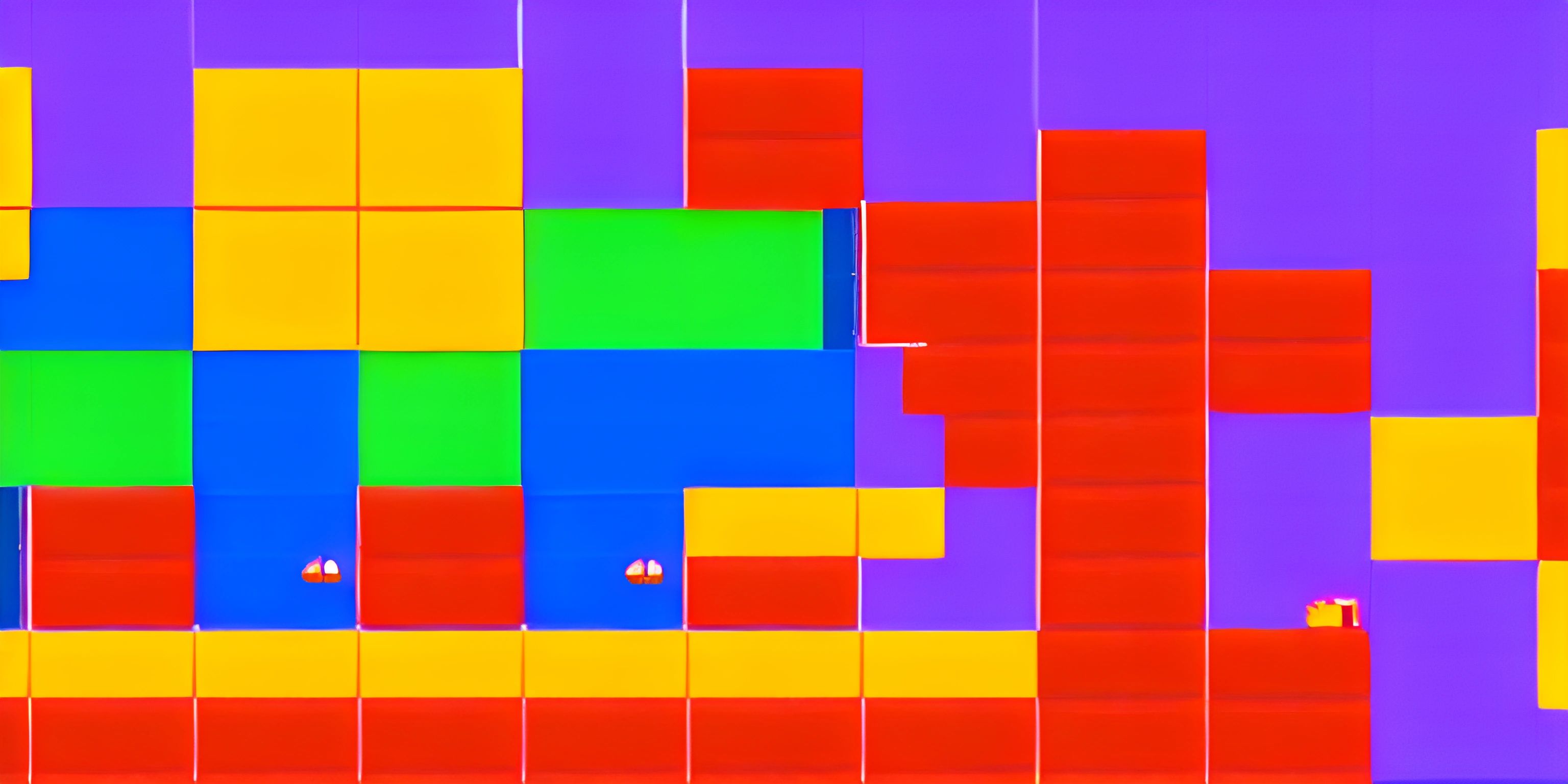 some type of building with many different colors and sizes of blocks all over it on the floor