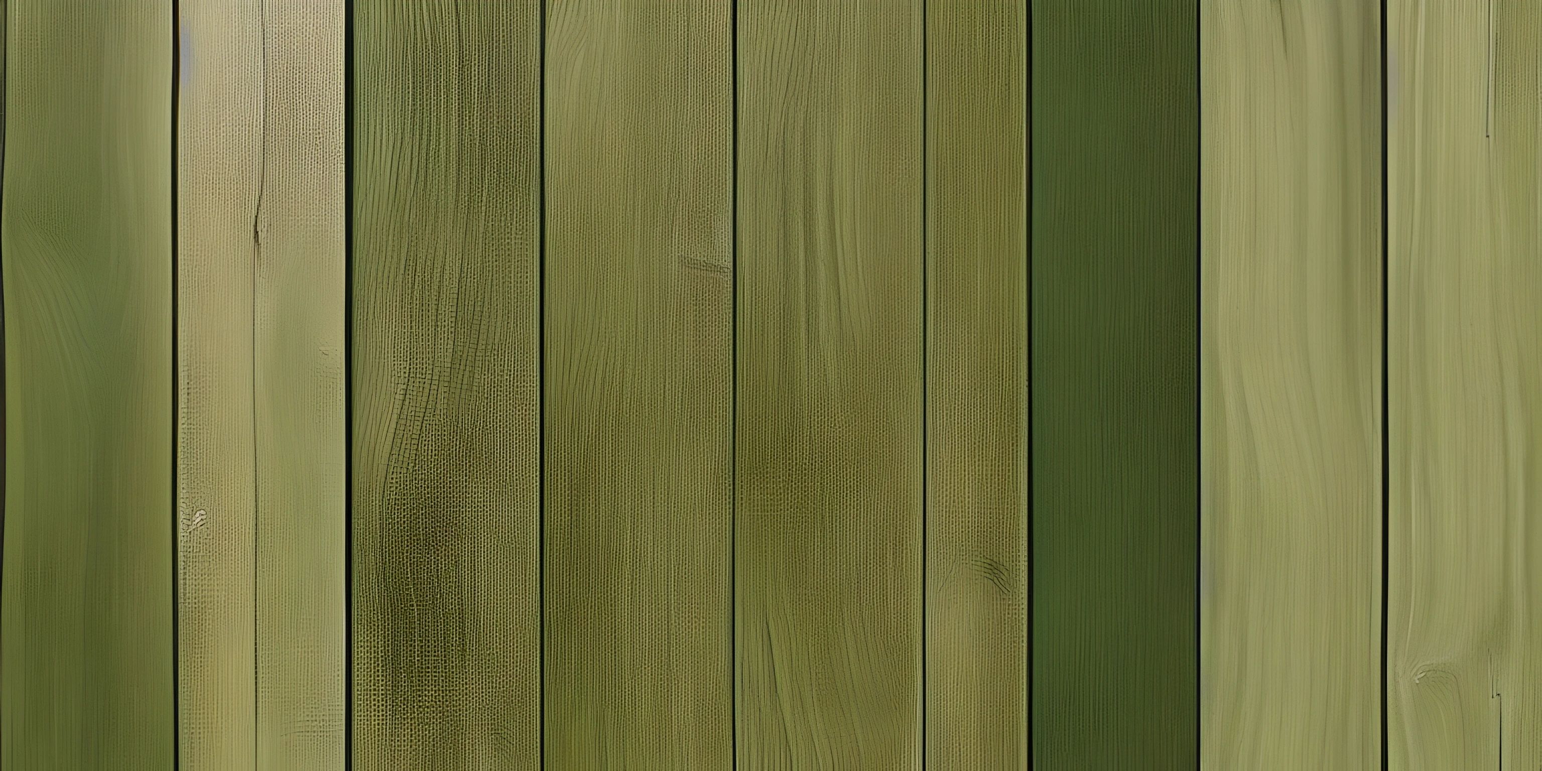 a green planked wall that is very colorfully painted in some colors of green