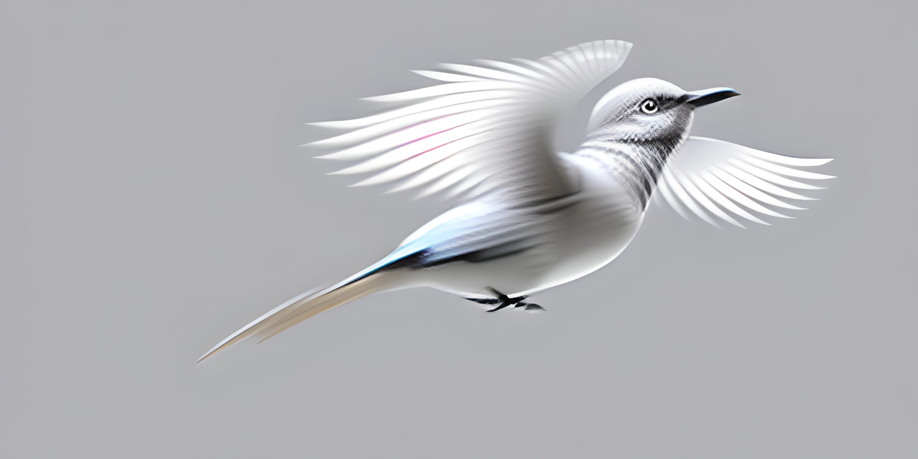 a white bird with a black head flying through the sky in low - visibility of an object