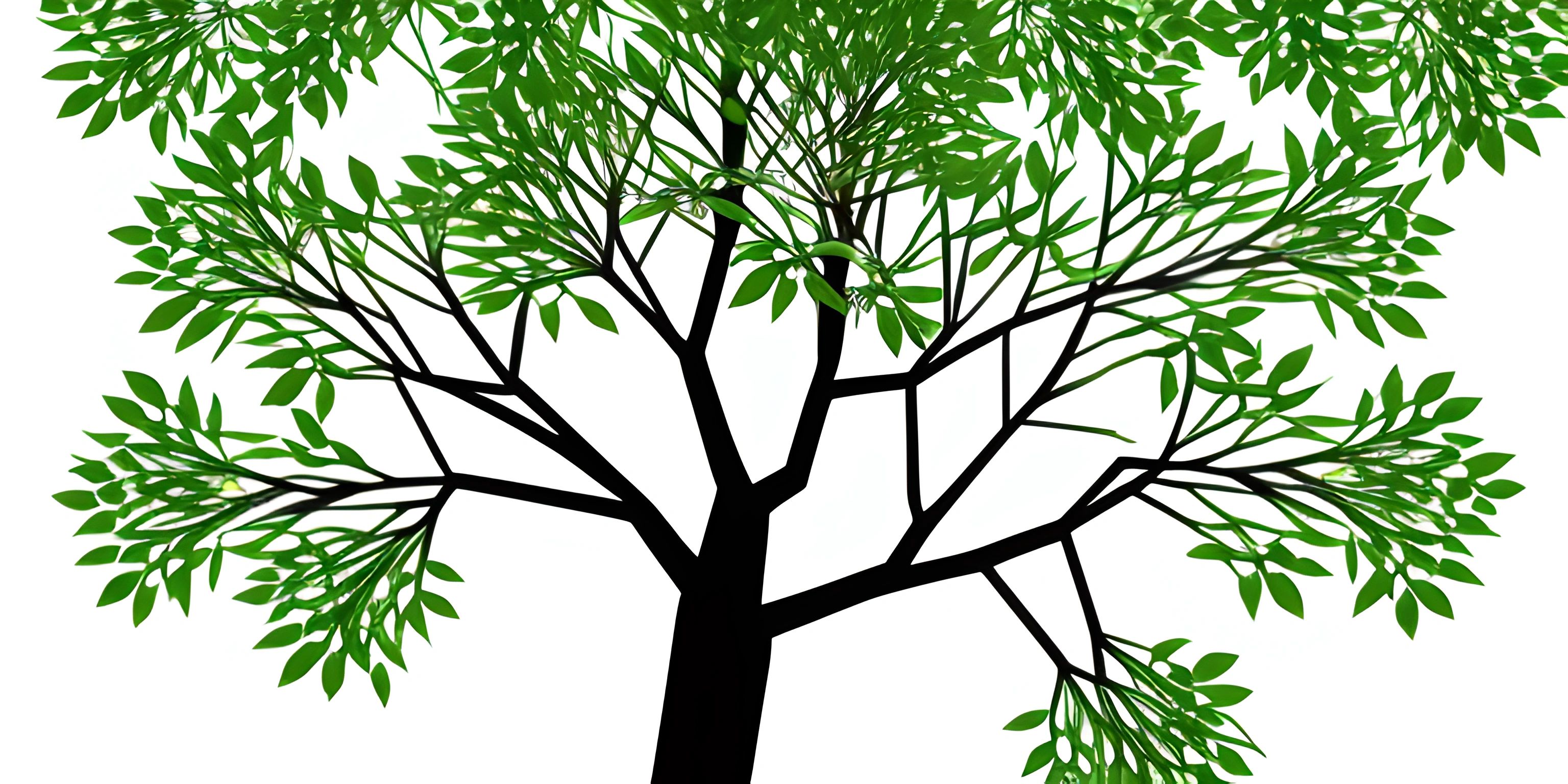 green tree with leaves and grass on white background vector art illustration by - vectorist com