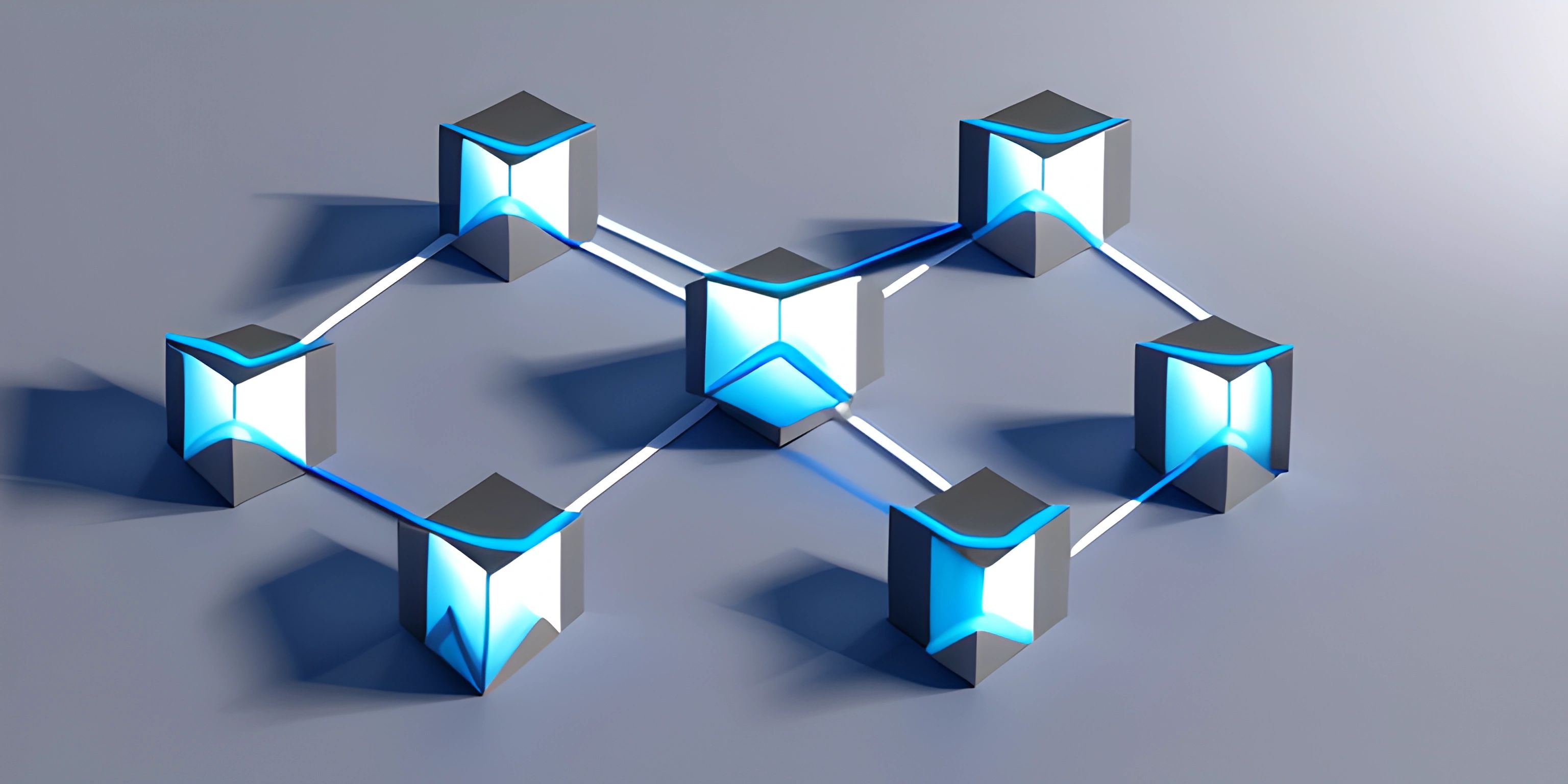 a group of three blocks arranged in a hexagon pattern, representing interlaces