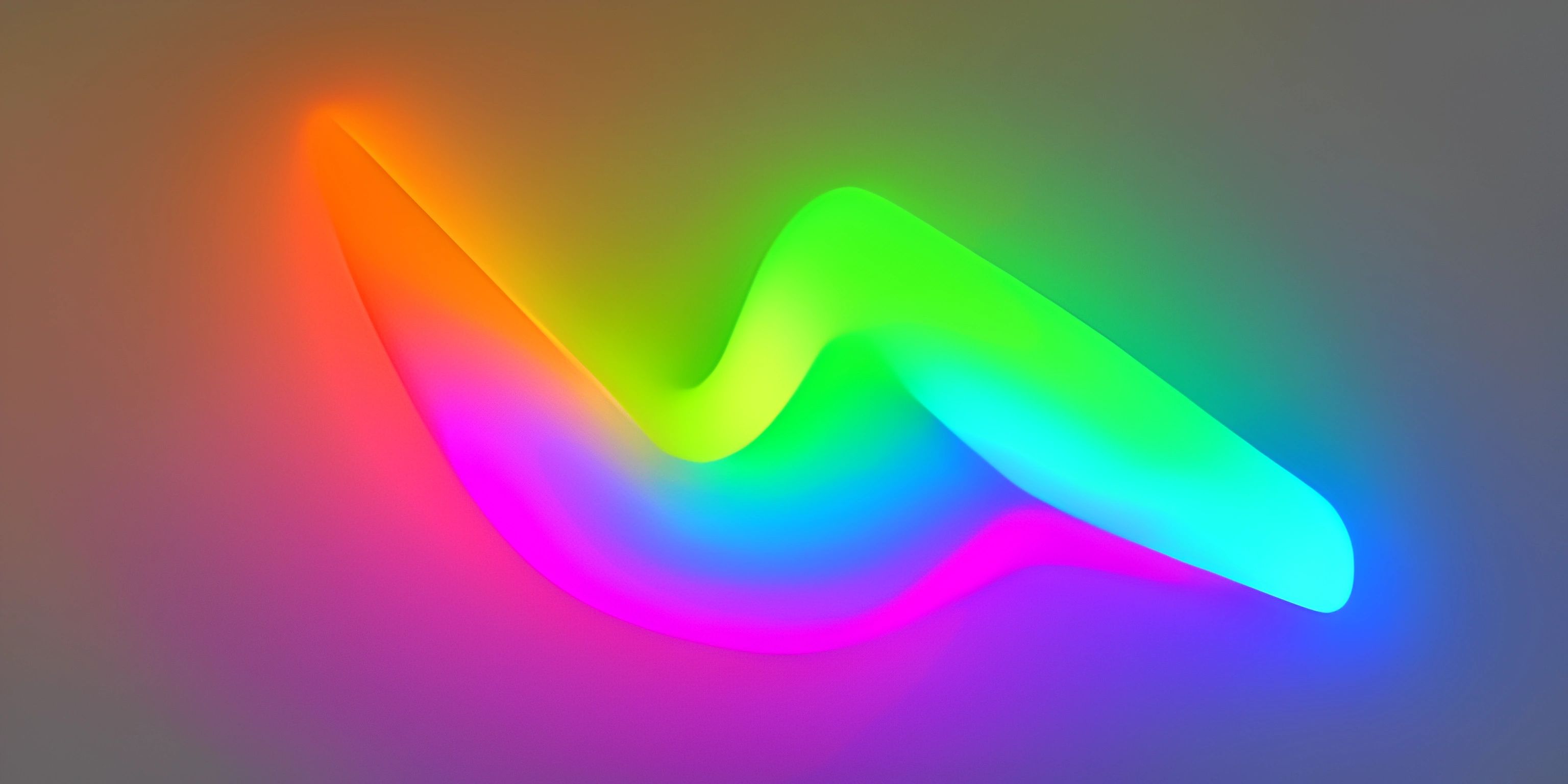 the colorful lights glow brightly from behind of a rainbow wave or cloud, or wallpaper