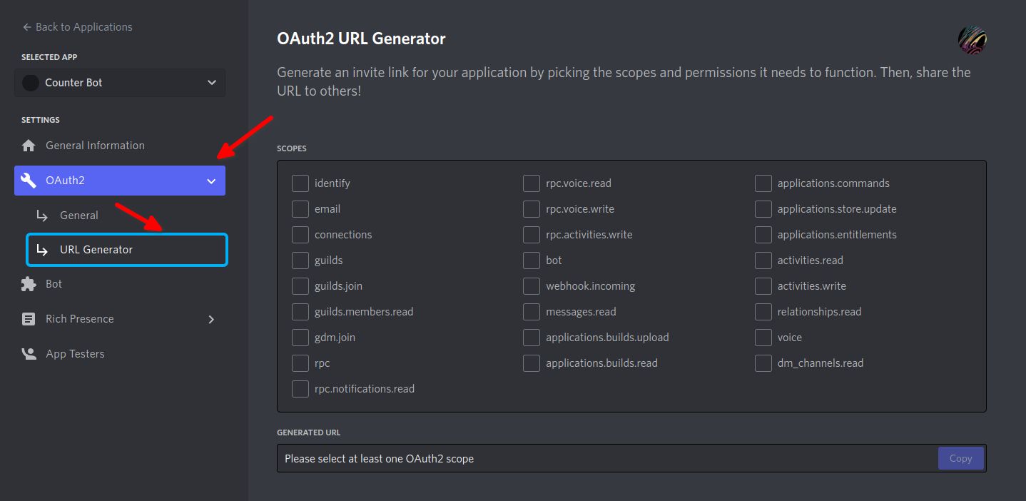 Open the URL Generator sub-tab